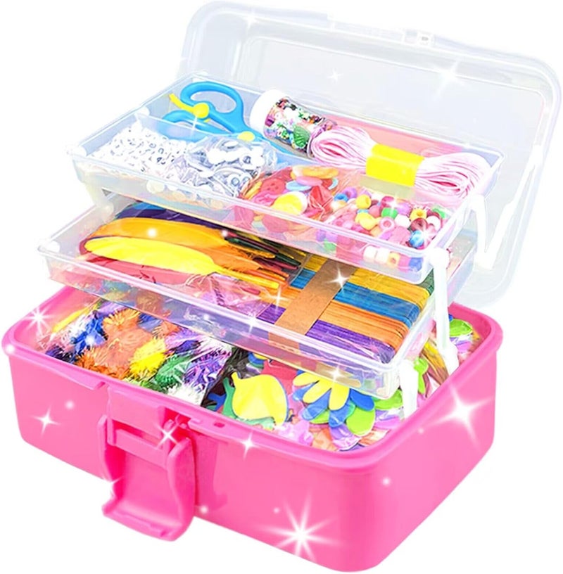 VLUSSO 3000Pcs Arts and Crafts Supplies for Kids Crafts for Girls 8-12 Craft Kit with Pipe Cleaners Beads Crafts for Kids DIY School Supplies Set Crafting Box for Girls Boys Age 4-6, 6-8, 8-12 years Gifts - Image 1
